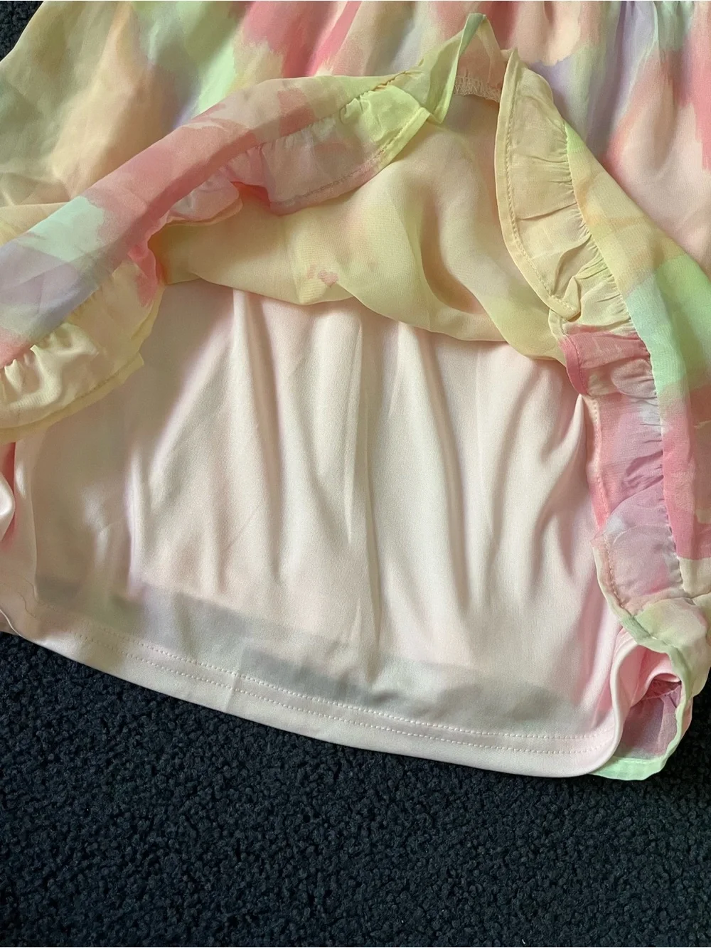 The Children's Place Pastel Watercolor Ruffle Sundress in Pink, Green, Yellow
